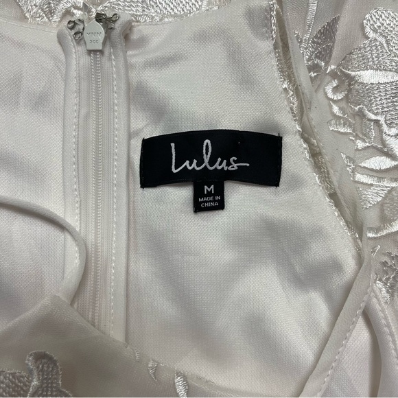 Lulus Dress Women's Size Medium White Floral Embroidered Lace Mini In The Moment - Picture 11 of 12